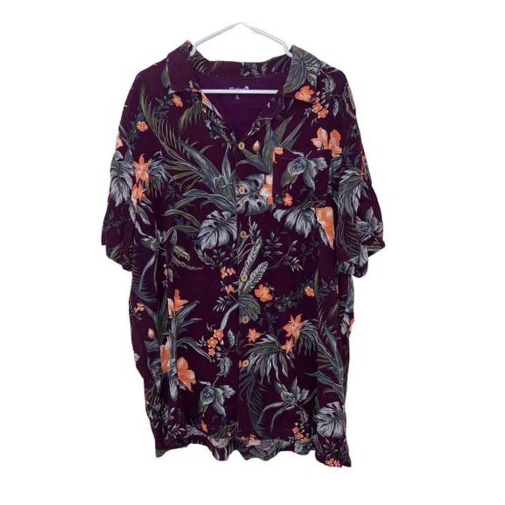 KS Island Men's Hawaiian Tropical Button Down Short Sleeve‎ Shirt Size XL Big